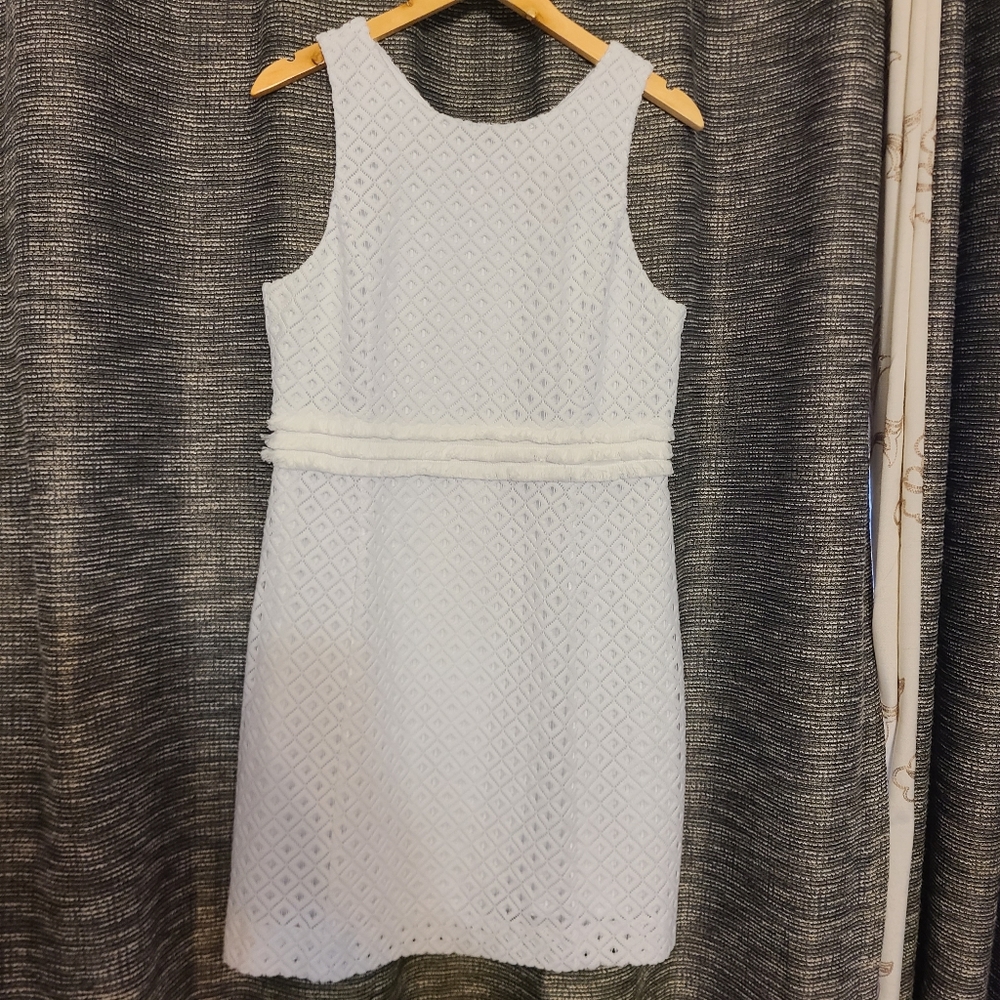 Lilly Pulitzer Arden Shift white lattice Dress
